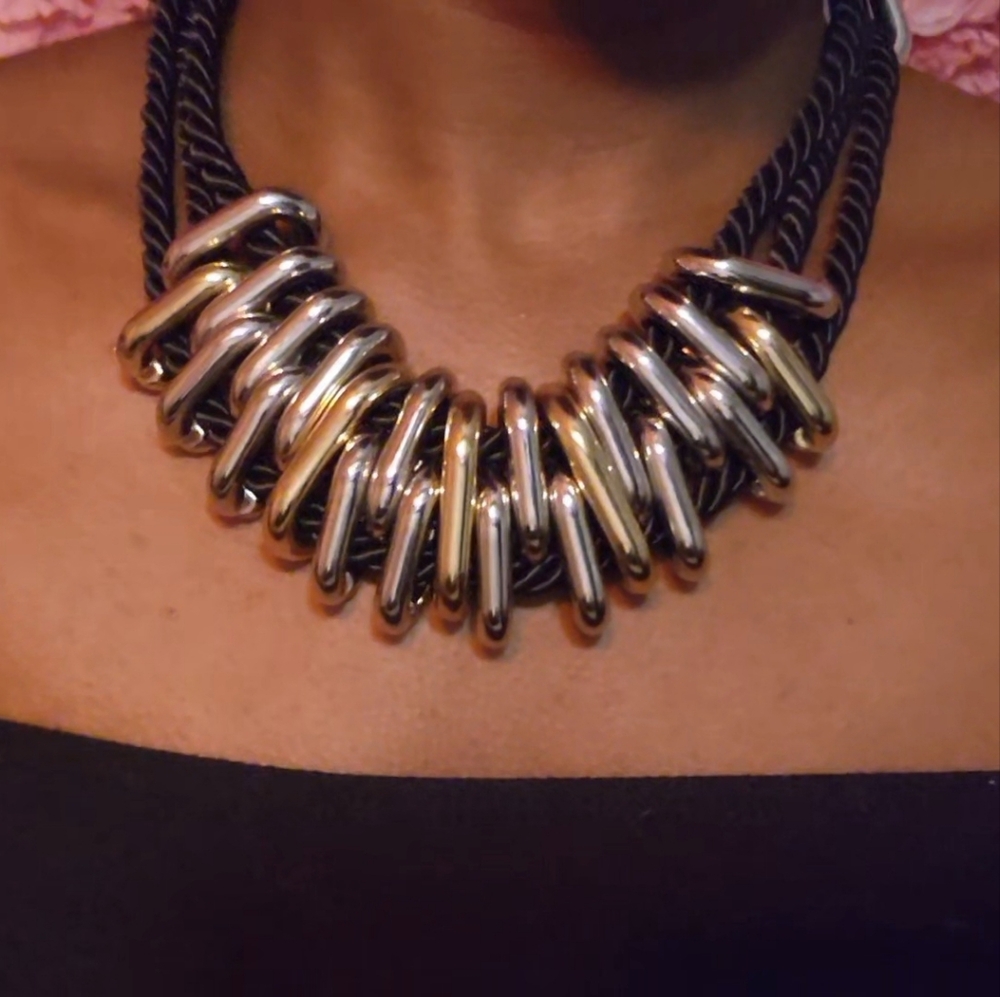 Silver and Gold Statement Necklace